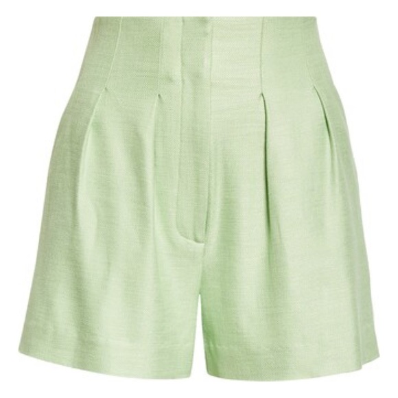 New Veronica Beard Pistachio Green Gables Shorts Pleat Front Sz 14 - Picture 4 of 13